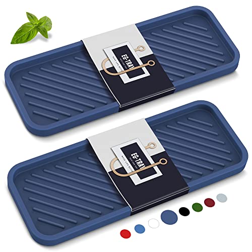 EG-SIPRO Silicone Sink Organizer Tray, 2-Pack, SASA Color, Unisex - color: Sasa, size: 9×3.7inch