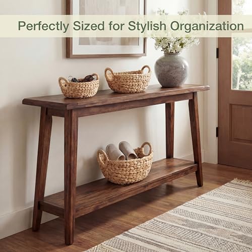 Set of 3 Wicker Storage Baskets for Organizing - Woven Decorative Baskets with Handles - Organizers for Bathroom, Kitchen, and Shelves (Natural) - color: Natural Hyacinth