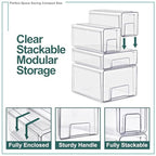 Sorbus Medium Clear Stackable Storage Drawers – 2-Pack Plastic Organizer Bins with Handles – Pull-Out Stackable Drawers for Bathroom Closet, Medicine, Cabinet, Pantry Storage, Baby Bottle Organizer