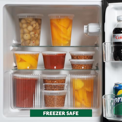 Freshware Food Storage Containers [50 Set] 34 oz Plastic Deli Containers with Lids, Slime, Soup, Meal Prep Containers, BPA Free, Stackable, Leakproof, Microwave, Dishwasher and Freezer Safe - size: 34 oz - 50-Set
