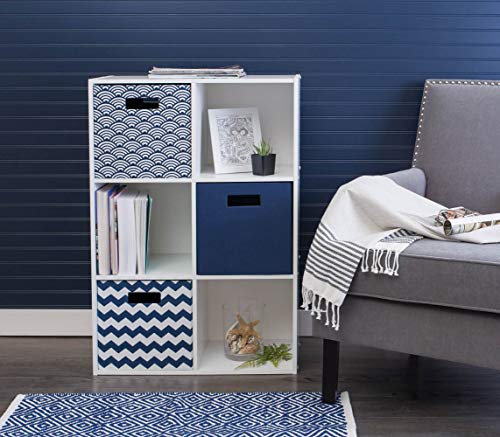 DII Poly-Cube Storage Collection Hard Sided, Collapsible Solid, Large, Nautical Blue - color: Blue, size: Large Square, 13x13x13"