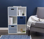 DII Poly-Cube Storage Collection Hard Sided, Collapsible Solid, Large, Nautical Blue - color: Blue, size: Large Square, 13x13x13"