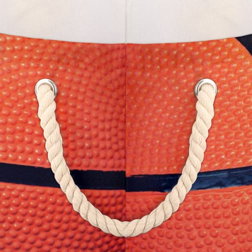 Pardick Large Round Storage Basket Sport Ball Basketball Collapsible Circle Storage Bin Laundry Hamper With Handle for Kids Toy Blanket Dirty Clothes Towel Living Room Nursery Storage Organizer - color: A02: Basketball Funny