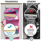 YOUDENOVA Hanging Closet Organizer and Storage, 6-Shelf Closet Hanging Storage Shelves, Light Pink - color: Light Pink