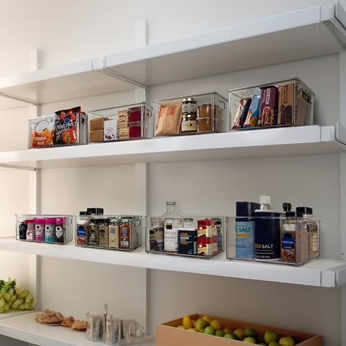 ClearSpace Plastic Pantry Organization and Storage Bins with Lids – Perfect Kitchen Organization or Kitchen Storage – Fridge Organizer, Refrigerator Organizer Bins, Cabinet Organizers - size: 10"L x 6"W x 5"H