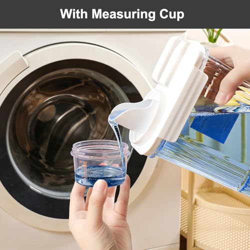Liquid Laundry Detergent Dispenser 64OZ, Laundry Soap Dispenser, Clear Plastic Fabric Softener Holder and Container, Laundry Room Organization and Storage, 3 Pack - color: 3p