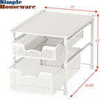 Simple Houseware Stackable 2 Tier Sliding Basket Organizer Drawer, White - color: White, size: 2-Tier