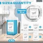 Laundry Detergent Dispenser Bottle 53oz with Label,4 Pack Liquid Laundry Dispenser,Plastic Detergent Dispenser for Laundry Room Organization and Storage,White Lid - color: White Lid
