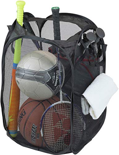 Simple Houseware Mesh Pop-Up Laundry Hamper Basket with Side Pocket, Black - 2 Pack - color: Black, size: 2 Pack