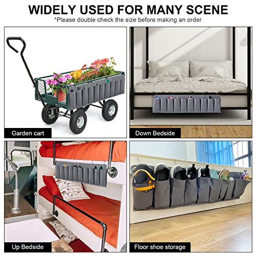 RVZONE RV Shoe Pockets 10 Pockets Heavy Hanging Bedside Storage Organizer with Sturdy Hooks Storage Pockets Hangs on bed for Shoes Toys and Tool Accessories - color: Grey