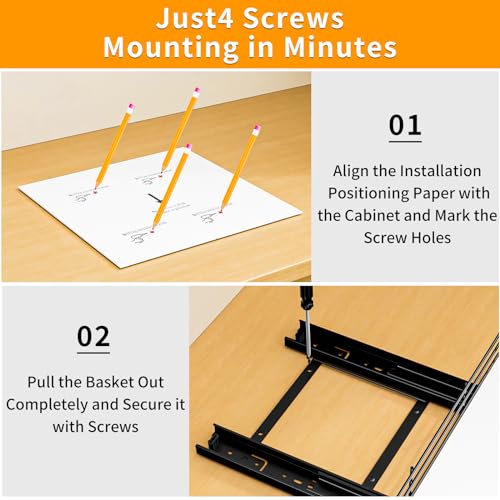 RCHYFEED Pull Out Spice Rack Organizer for Cabinet,Slide out Spice Organization for Inside Cabinets,Heavy Duty Seasoning Organizer Fits Kitchen and Pantry,Sauces,Canned (12.5''Wx10.5''Dx2.5''H) - size: 1 Tier-12.5''Wx10.5''Dx2.5''H