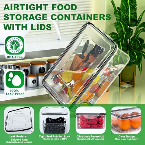 54 Pcs Food Storage Containers with Lids Airtight, (27 Containers &27 Lids) Reusable BPA-Free Plastic Food Containers for Kitchen Organization, Leak Proof Freezer/Microwave Safe Meal Prep Lunch Boxes - color: 54 Pcs