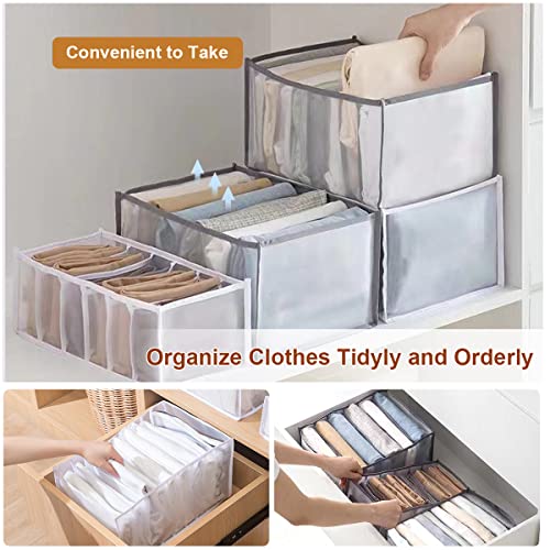 6PCS Wardrobe Clothes Organizer, Visible Foldable Closet Organizers, Compartment Storage Box with Mesh Separation, Washable Drawer Dividers Organizers (Bra+Panties+Socks+Pants+T-Shirt+Legging) - color: Bra+Panties+Socks+Pants+T-Shirt+Legging