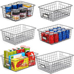 6 Pack Wire Baskets for Pantry Organization and Storage, Kitchen Organizer, 2 XXLarge & 2 XLarge & 2 Large - size: Large-6 Pack