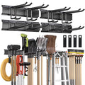 Garden Tool Organizer Wall Mount, 64 inches Tool Storage Rack with Adjustable Hooks, 600lbs Adjustable Heavy Duty Metal Hooks, Yard Shed Rack Holder System Hanging Rake Broom Mop Snowboard, Men Gift - size: 64"