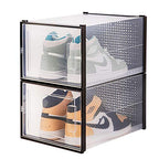 OnDisplay Clik Stackable Interlocking Shoe Box System (Large Clear/Black, Single Box) - color: Large Clear/Black, size: Single