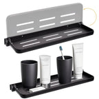 DEAYOU 2 Pack Folding Wall Shelf for Bathroom, 90° Fold Up Floating Shelf, Wall Mounted Drop Down Metal Shelves for RV, Campers, Laundry Room, Toilet Room, Kitchen, Waterproof, Space Saving, 15.7"