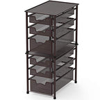 Simple Houseware Stackable 3 Tier Sliding Basket Organizer Drawer, Bronze - color: Bronze, size: 3-Tier