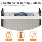WOWLIVE Laundry Hamper 3 Section, 120L Rolling Laundry Basket with wheels and Removable Liner Bag, Laundry Sorter with Metal Handle, Large Clothes Hamper for Laundry Room, Bathroom and Dorm, Beige - size: 3-Section