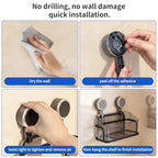 Shower Caddy Suction Cup, Removable Bathroom Organizer Shelf for Shower Storage, No Drilling Clear Square Shower Shelves, Large Capacity & Reusable, 1 pack - color: Gray2