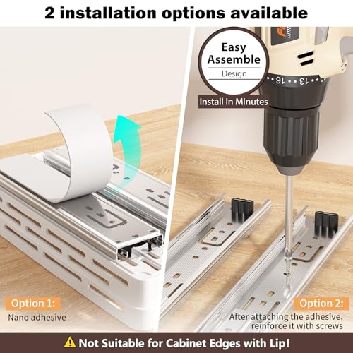 Pull Out Spice Rack Organizer for Cabinet, 2 Pack Slide Out Spice Racks Organizer, Spice Cabinet Organizers, Cabinet Size Need:12'' Highx11'' Deepx5'' Wide,Hold 10 Spice Jar Each Tier-2Tier, White - color: White, size: 2 Pack