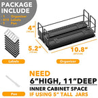 SpaceAid Pull Out Spice Rack Organizer for Cabinet, Heavy Duty Slide Out Seasoning Kitchen Organizer, Cabinet Organizer, with Labels, 5.2" W x10.8 D x4 H, 2 Drawers 1-Tier - style: Two 2"W Drawers, 1-Tier