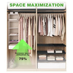 Expandable Closet Shelf, 16-53 Inches Metal Closet Rod Organizers and Storage Shelves Space Saving DIY Divider Separator for Cabinet Wardrobe - size: 16-53 Inch