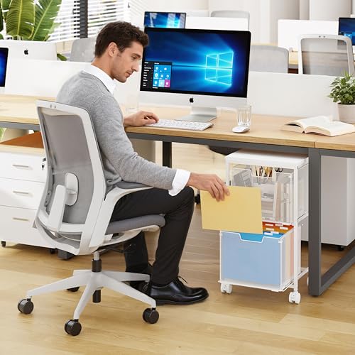 Rolling File Cart with 2 Storage Drawers,Under Desk Storage Cart,Hanging File Folder Organizer with Wheels, Filing Cabinet Mobile Printer Stand Utility Craft Cart for Home Office,White - color: White, size: 2L Drawers Only