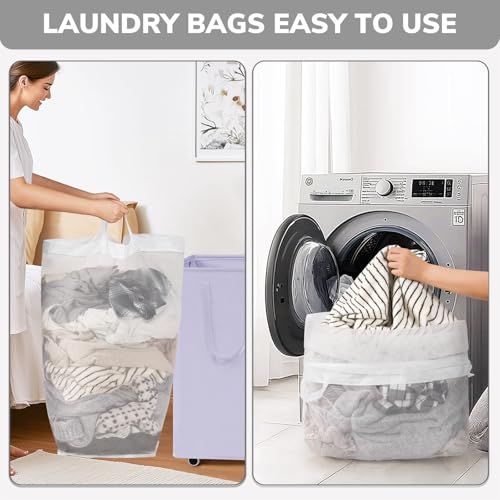 Goodpick Laundry Basket with Wheels 2-Pack, 75L Collapsible Laundry Baskets with Removable Wash Bag, Clothes Laundry Hamper on Wheels, Light Purple - color: Light Purple 2-Pack