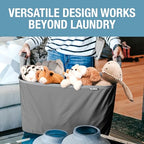 CleverMade Collapsible Laundry Basket 2 Pack – 60L (16 Gal) Foldable Clothes Hamper with Reinforced Handles, Space Saving Fabric Laundry Bin, Holds 55 lbs, Flat Folding for Dorm, Apartment & RV - Charcoal - color: Charcoal Gray