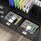 Simple Houseware Drawer Organizer Tray with 9 Adjustable Compartments, Gray - color: Gray, size: 1 Pack