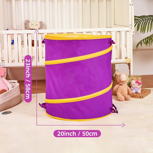 NARMAY Toy Barrel Pop-Up Toy Storage Bin, Collapsible Toy Bucket with Handles for Kids, All-in-One Toy Organizer for Boys and Girls - Nested Set of 2 - size: Nested Set of 2