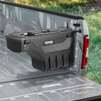 VEVOR Truck Bed Storage Box, Lockable Lid, Waterproof ABS Wheel Well Tool Box 6.6 Gal/20 L with Password Padlock, Compatible with Dodge Ram 1500 2019-2021, Passenger Side, Black - size: Passenger Side, style: Dodge Ram
