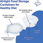 Chef's Path 32 Piece Airtight Food Storage Containers with Royal Blue Easy Snap Lids, 16 Containers and Lids, Stackable Kitchen and Pantry Canisters for Meal Prep and Food Storage -Transparent - color: Pack of 16 - Blue
