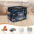 Custom Storage Basket with Name, Personalized Storage Bins with Zipper Lid, Foldable Fabric Storage Box Large capacity with Handle Tree Bear - color: Option 13