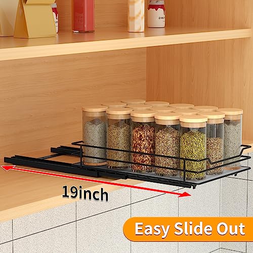 BOIVSHI Pull Out Spice Rack Organizer for Cabinet, Heavy Duty Slide Out Spice Rack Organizer for Kitchen Cabinets and Pantry, Fits Spices, Sauces, Canned Food (6.5''Wx10.5''Dx2.5''H) - size: 1 Tier,6.5''Wx10.5''Dx2.5''H