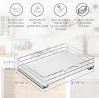 Pull-Out Cabinet Spice Rack Organizer - Slim Slide-Out Storage for Spices, Bottles & Jars, Premium Heavy-Duty Steel, Easy Install for Narrow Kitchen Cabinets - 14 ⅜ W x 10 ⅜ D x 2 ¾ H, Chrome - size: 14 Inch - Single