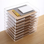 SANRUI Stackable Paper Tray,Acrylic File Organizer,Paper Tray Organizer for Desk,Clear Office Desk Organization for Office, Home or School，2 Tier - style: Enlarged File Trays 2 Tier