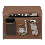 Surblue Bedside Caddy 4 Pockets Bedside Storage Organizer for TV Remote Control Phone Glasses Magazine (Coffee) - color: Coffee