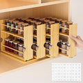 Jolitac Bamboo Pull Out Spice Rack for Cabinet, Slide Out Drawers, Space-Saving Seasoning Kitchen Pantry Sliding Vertical Organization, Easy to Install, 12.3" Wide, 4 Drawers(1.85" Wide), 2-Tier - size: 12.3" Wide, 4 Drawers(1.85" Wide), 2-Tier