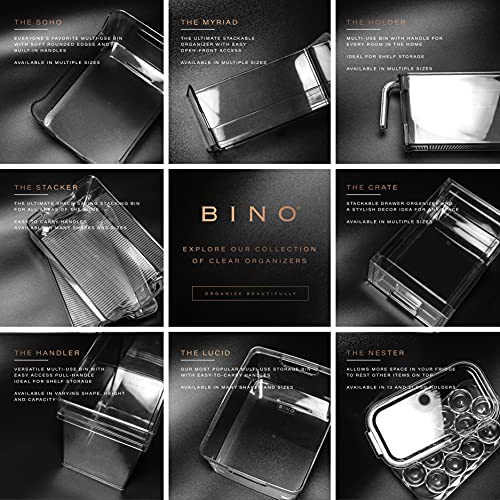 BINO | Stackable Storage Bins, X-Large - 4 Pack | THE STACKER COLLECTION | Clear Plastic Storage Bins | Organization Containers for Pantry & Fridge | Multi-Use Organizer Bin | BPA-Free - size: 4PK - X-Large