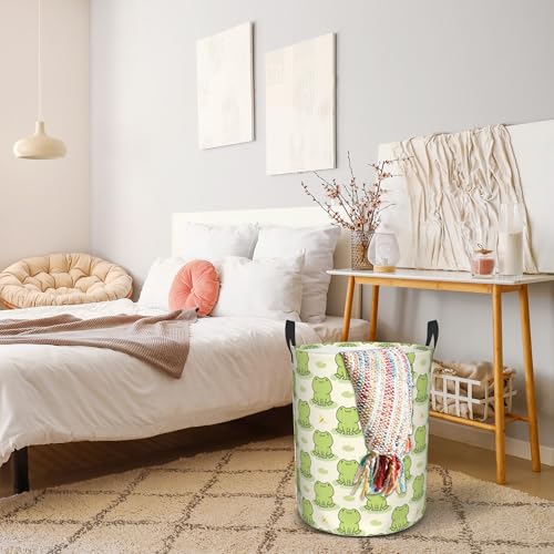 Laundry Basket, Dirty Clothes Basket, Foldable Waterproof Oxford Cloth Storage Basket for Bedroom, Bathroom, Clothes,Large Storage Basket Home Decoration(Cute Frog) - color: Cute Frog