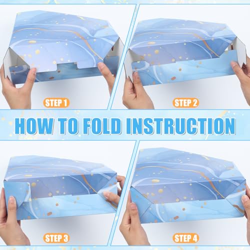 PerKoop 6 Pcs Decorative Magazine File Holders Floral Foldable File Folders Magazine Storage Boxes Rack Desk Organizer Documents with Printable Labels for School Office Home (Marble) - style: Marble