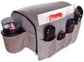 Couch Caddy - Armchair Caddy Remote Control Holder Armrest Organizer Recliner Non Slip Arm Chair Couch Cup Holder 6 Storage Pockets Drink Caddie Gray (8 Inches) - size: 8 Inches