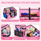 Extra Large Rolling Cleaning Caddy Bag with Wheels, Cleaning Baskets Bags with Detachable Trolley For Housekeepers , Water Resistant Cleaner Supplies Organizer with Wheels for Kitchen, Car