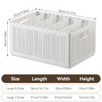 Wardrobe Clothes Organizer, 5 or 7Grids Closet Jean Storage Bins with Handles Drawer Organizer for Clothing Foldable Drawer Dividers with Adjustable for Sweater, Pants (Large 5 Grids: 4 Baffles) - size: Large 5 Grids: 4 Baffles