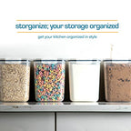 Storeganize Flour Sugar Storage Containers (5.3L/4pk) Great Rice Canisters Sets For The Kitchen pantry, Large Food Storage Containers With Lids Airtight