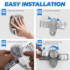 LELE LIFE 2 Pack Broom Holder Mop Hanger - Strong Suction Cup - No Drill Removable Broom Organizer Rack Wall Mount with Hooks for Bathroom Kitchen Garage, Clear Grey - color: Clear Grey