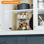 2 Pack 2 Tier Lazy Susan Spice Rack for Cabinet,Countertop and Pantry,9.5"W Small Rotating Turntable Organizer for Condiment,Pill Bottle,Vitamin,Medicine Cabinet Organizers and Kitchen Spice Organizer - size: 9.5"W-2Tier-2 Pack