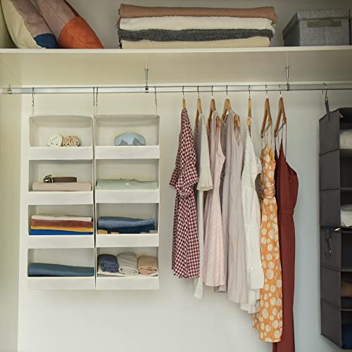 GRANNY SAYS 4-Shelf Hanging Organizer, Closet Hanging Shelves, Space Saver for Bedroom & Living Room, Beige, 2-Pack - color: 4-shelf Beige, size: 2-Pack